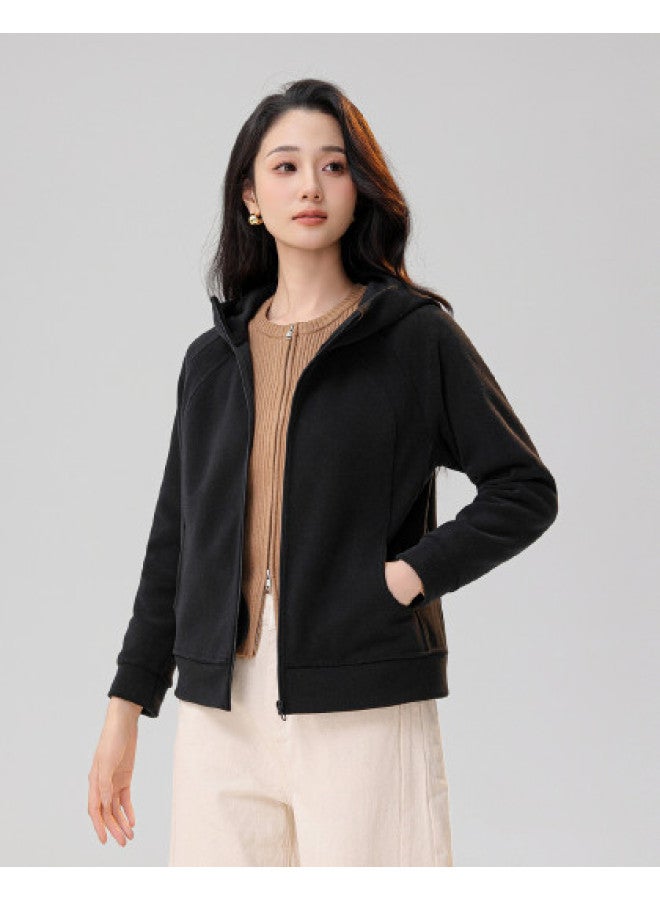 Flying in the snow Soft, Skin-friendly, Warm, Trendy, Minimalist Women's Hooded Jacket 2025 Spring And Autumn New Women's Jacket - Image 1