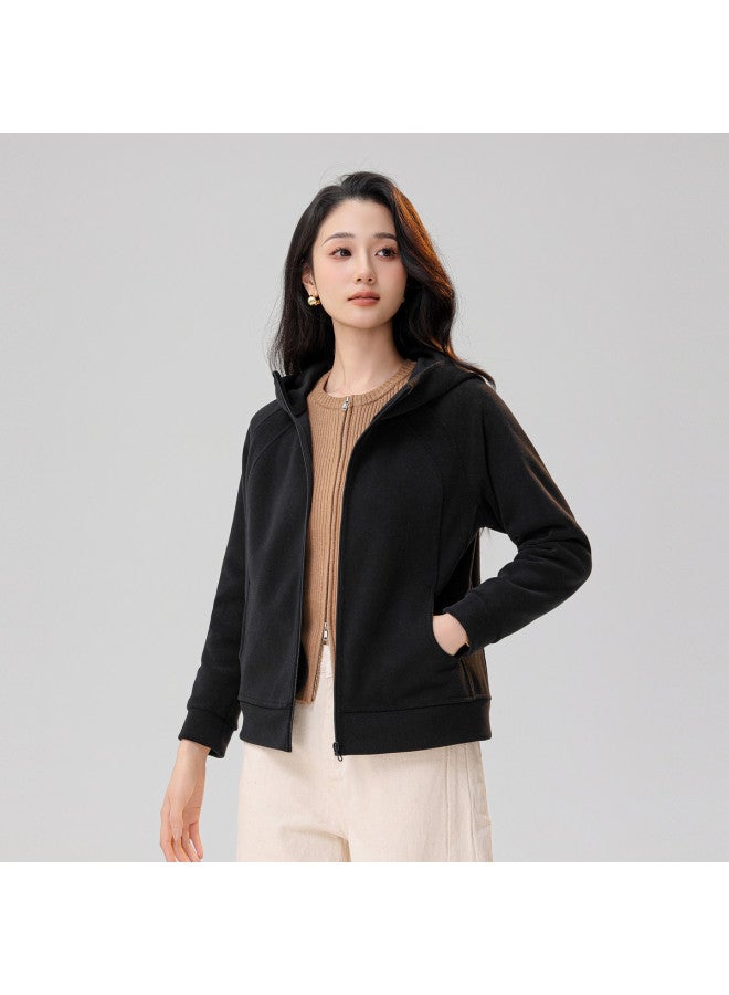 Flying in the snow Soft, Skin-friendly, Warm, Trendy, Minimalist Women's Hooded Jacket 2025 Spring And Autumn New Women's Jacket - Image 2