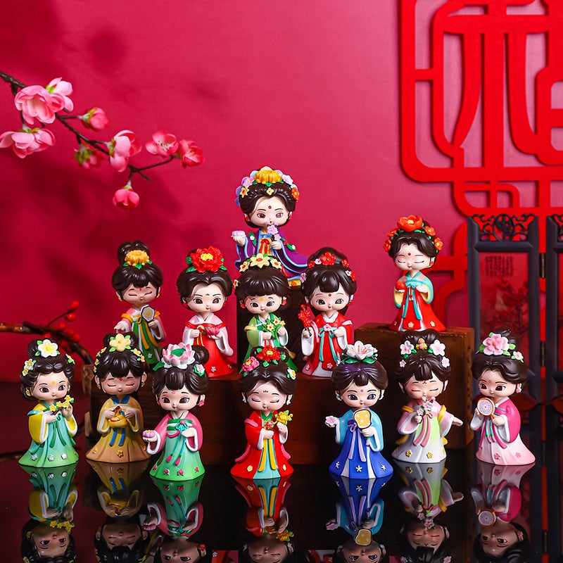 Blind Box of Twelve Flower Goddesses - Creative Ancient Chinese Style Hanfu Character Figurine Home Desktop Decoration Holiday Gift - Image 1