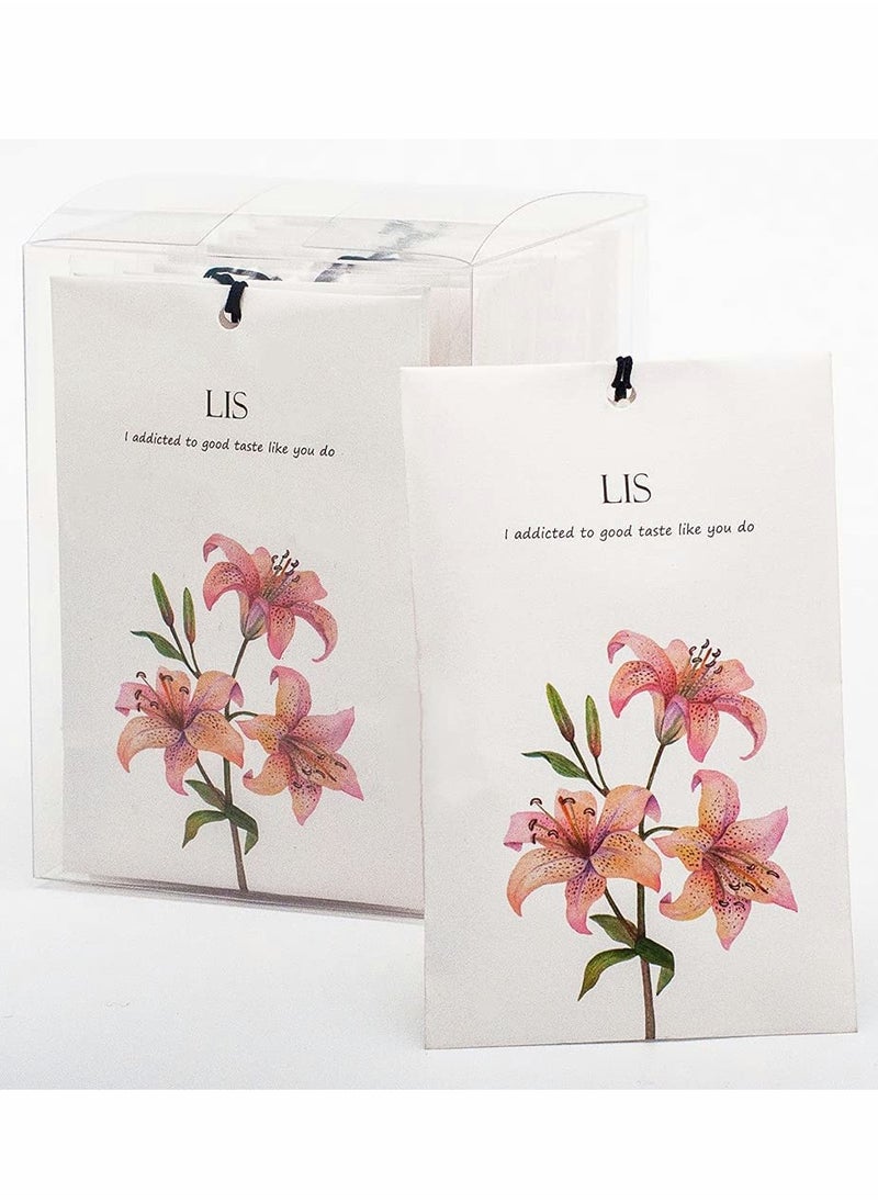 SYOSI Lily Sachet 1Box 12Pcs Lily Dried Flower Bag Scent Sachet Drawer Freshener Lily Closet Air Freshener Scented Drawer Deodorizer Freshener for Drawers Closet Home Car Fragrance Product  - Image 1