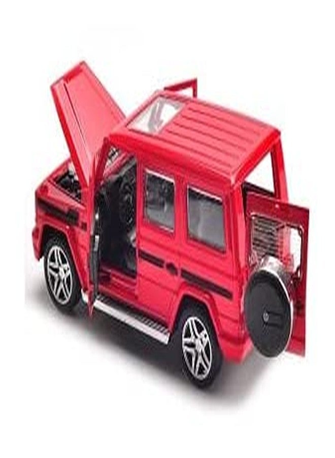 IndusBay® 1:32 Scale Metal DieCast MERC G-63 Die-Cast with 6 Openable Doors and Pull Back Action Light Sound Jeep AMG, Red - Image 3