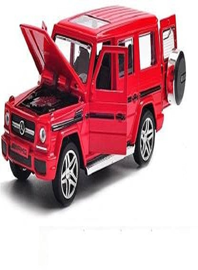 IndusBay® 1:32 Scale Metal DieCast MERC G-63 Die-Cast with 6 Openable Doors and Pull Back Action Light Sound Jeep AMG, Red - Image 4
