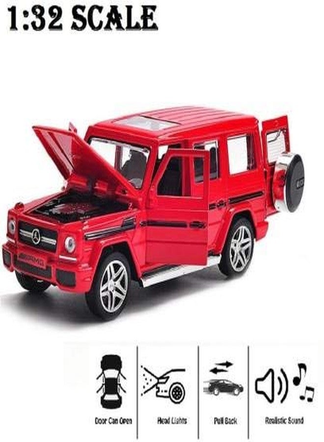 IndusBay® 1:32 Scale Metal DieCast MERC G-63 Die-Cast with 6 Openable Doors and Pull Back Action Light Sound Jeep AMG, Red - Image 2