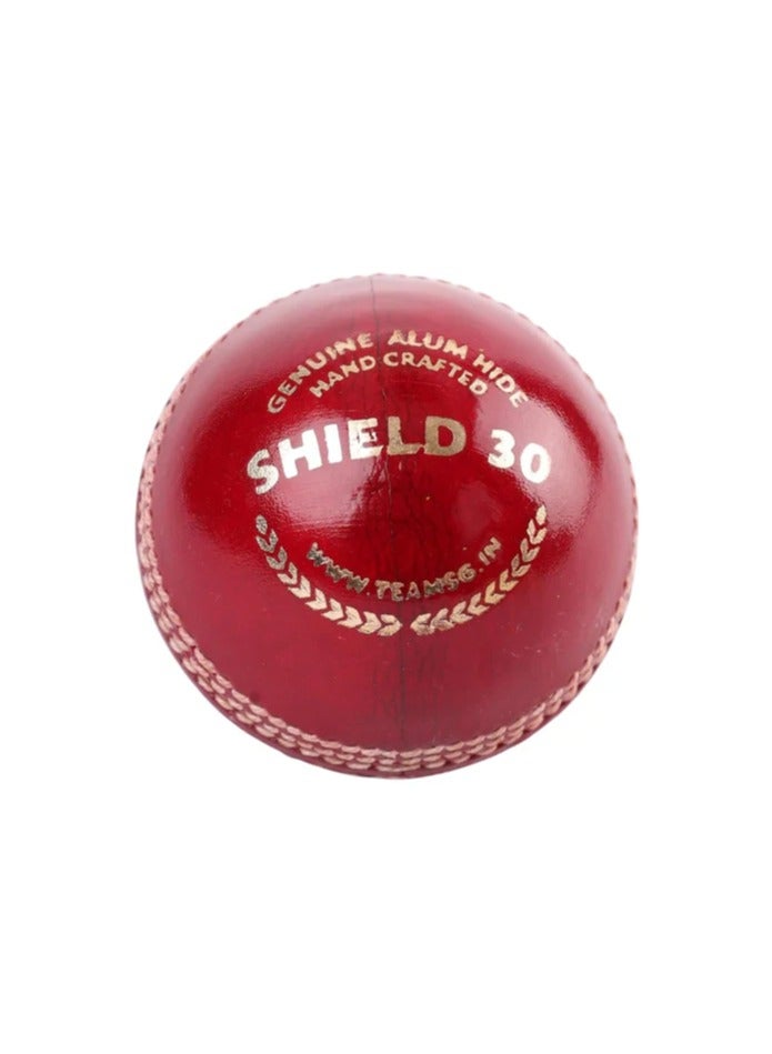 SG SG Shield 30 Red Youth Cricket Leather Ball for Juniors, 4 Piece Portuguese Construction, Handcrafted, Water-Resistant Leather Ball, Suitable for Practice and Tournament Game - Image 1