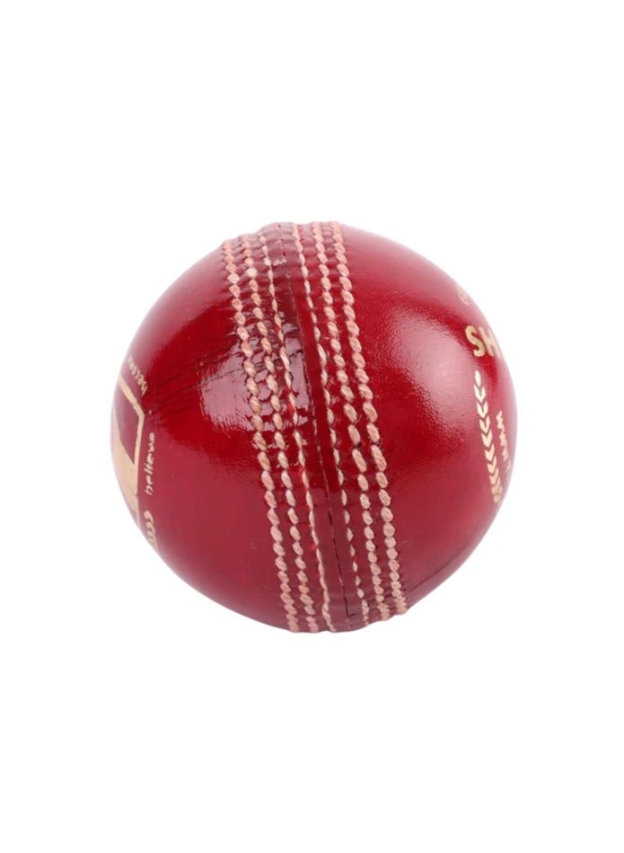 SG SG Shield 30 Red Youth Cricket Leather Ball for Juniors, 4 Piece Portuguese Construction, Handcrafted, Water-Resistant Leather Ball, Suitable for Practice and Tournament Game - Image 3