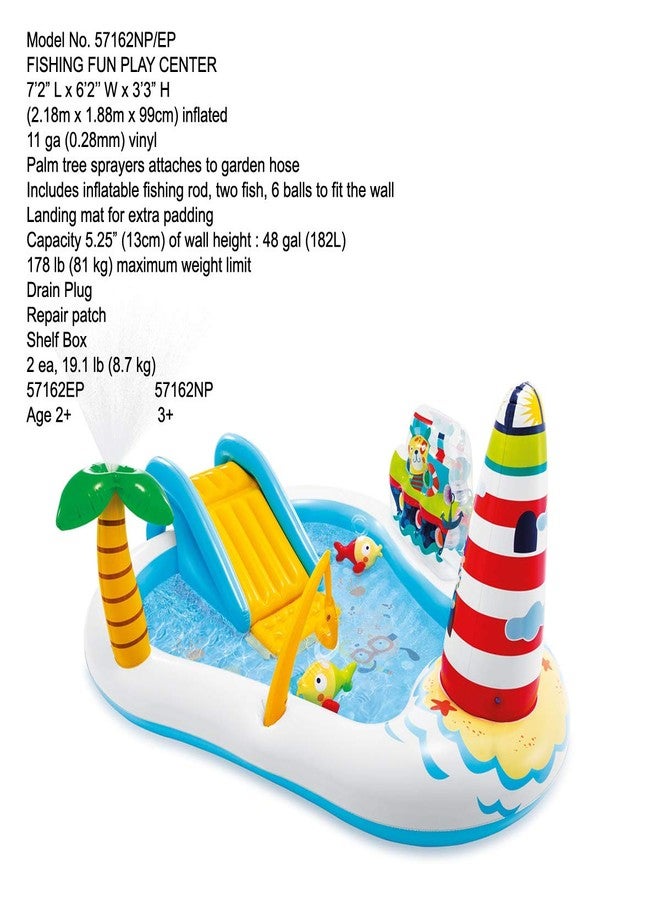 VWretails Inflatable Family Play Center with Water Slides Balls and Inflatable Toys Big Size and Multi Colorfull for Kid's Fun and Enjoyment with Family in Vacations (Fishing Fun Play Center) - Image 3