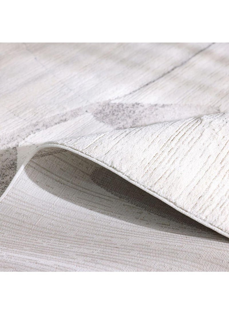 DANUBE HOME Elie Modern Abstract Patterned Rug  Polypropylene + Polyester Area Rug L340xW240cm-White Brown  - Image 2