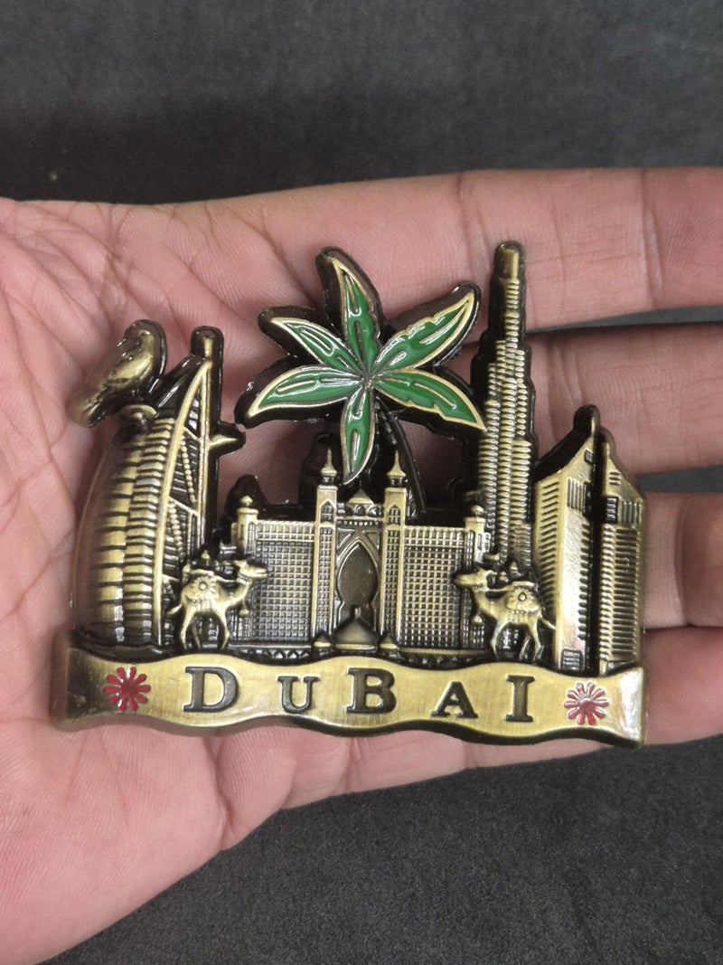 DT DECTONE Metal Fridge Magnet, Dubai Design 3D Metal Magnet for Fridge, Study Table, Office Desk, Ideal Gift, Best Home Decor Item for Travel Enthusiasts 7 X 6 CM, Pack of 1 - Image 1