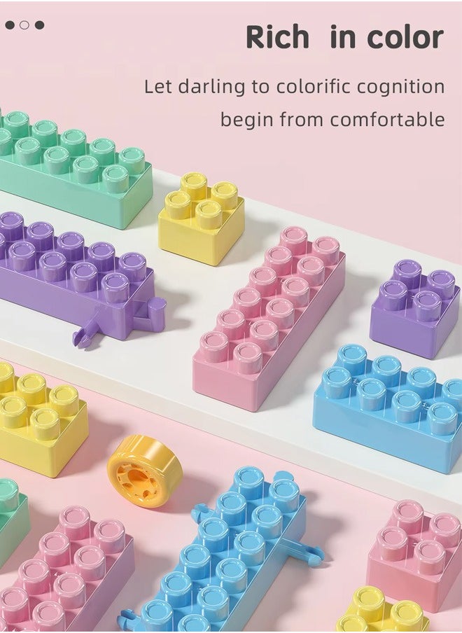 Building Block Table, Multi-Functional Educational Study Block Table, DIY Assembled Educational Toys, A Variety Of Shapes Can Be Built, 360 Pcs Building Block（Macaron color）  - Image 5