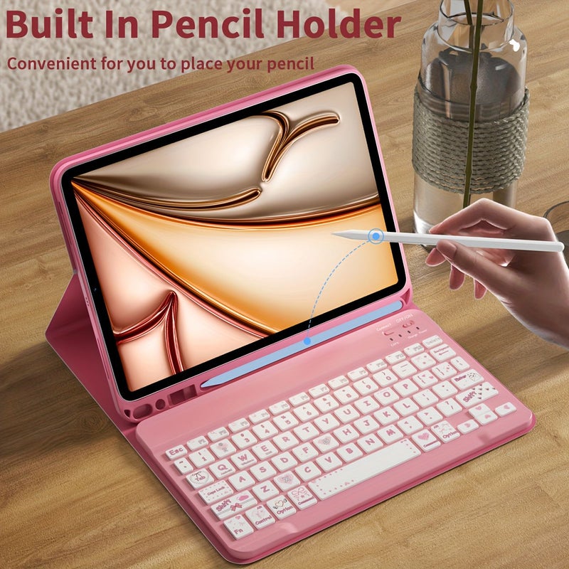 Rose Red Sparkle Keyboard Case For iPad 11th A16 2025 - Image 5