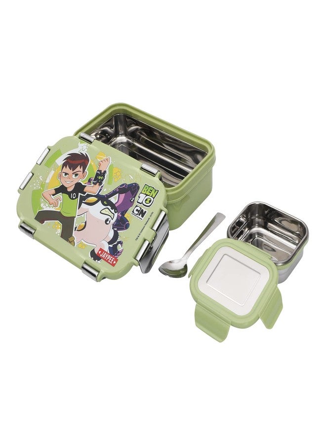 JAYPEE Wowsteel Junior Insulated Inner Stainless Steel Container Lunch Box for School, Collage, Office Ben 10 Green - Image 2