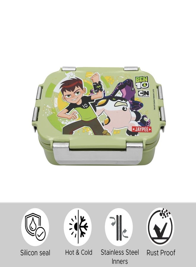 JAYPEE Wowsteel Junior Insulated Inner Stainless Steel Container Lunch Box for School, Collage, Office Ben 10 Green - Image 3