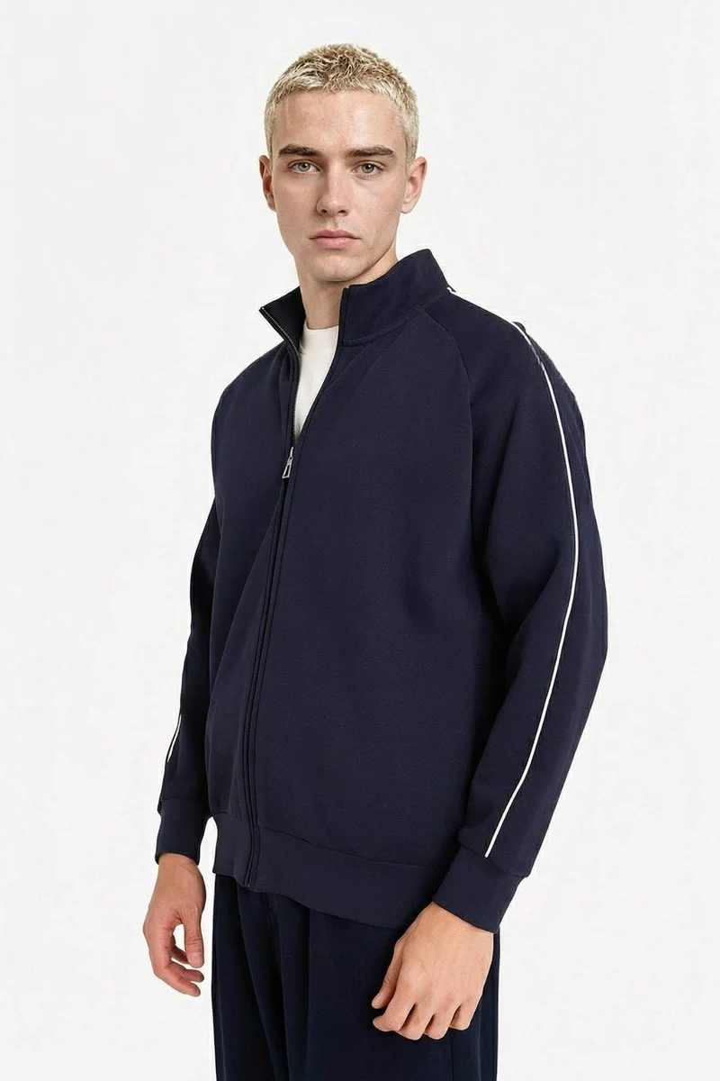 Defacto  Boxy Fit High Neck Cardigan for Men | Best Price UAE