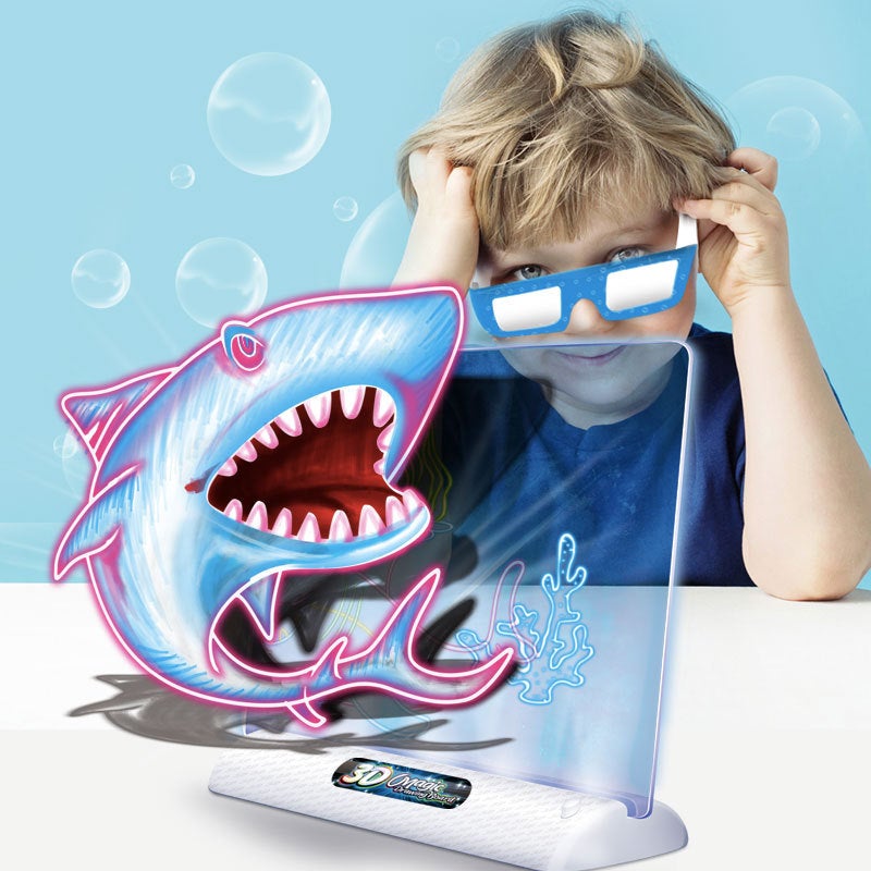 Cross-border new children's 3D drawing board magic painting writing board three-dimensional luminous panel LED luminous puzzle fluorescent board(Large 3D Sketchpad) - Image 2