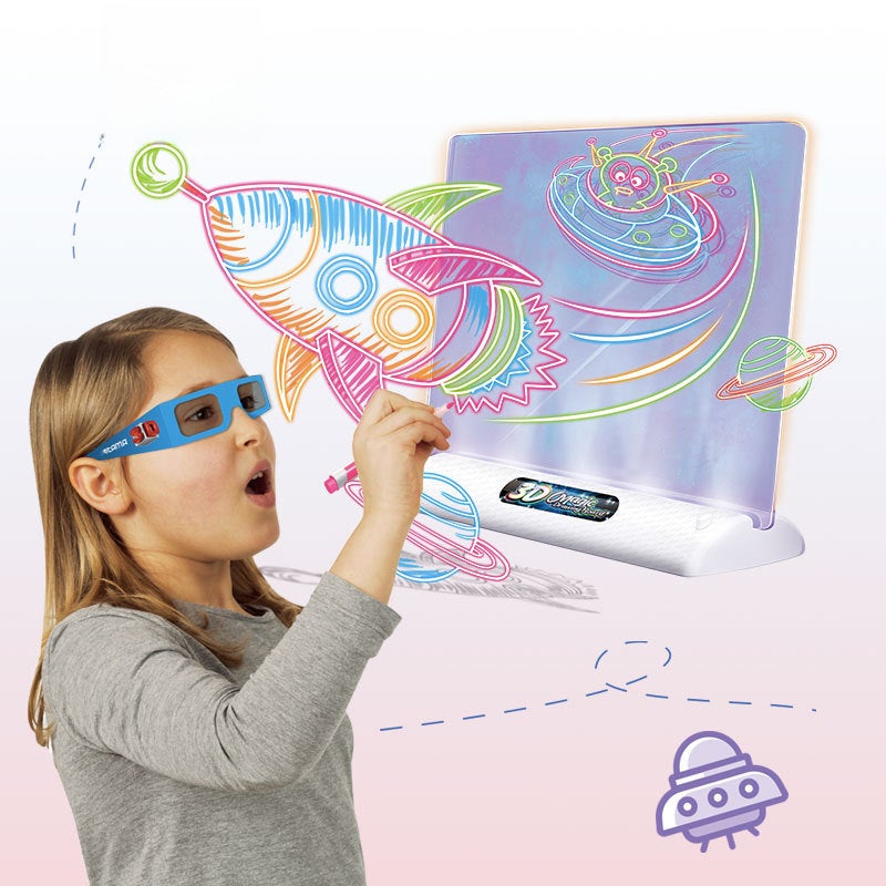 Cross-border new children's 3D drawing board magic painting writing board three-dimensional luminous panel LED luminous puzzle fluorescent board(Large 3D Sketchpad) - Image 4