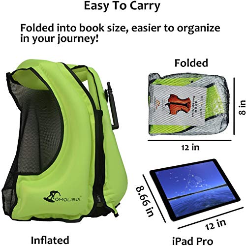 OMOUBOI Inflatable Snorkel Vest Kayak Inflatable Buoyancy Vest for Adults Snorkel Jackets for Swimming Snorkeling Paddling Boating Water Sports Beginner Adults-Only 105-220 lbs - Image 5