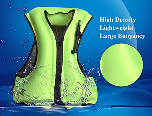 OMOUBOI Inflatable Snorkel Vest Kayak Inflatable Buoyancy Vest for Adults Snorkel Jackets for Swimming Snorkeling Paddling Boating Water Sports Beginner Adults-Only 105-220 lbs - Image 4