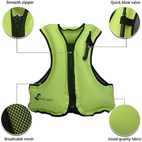 OMOUBOI Inflatable Snorkel Vest Kayak Inflatable Buoyancy Vest for Adults Snorkel Jackets for Swimming Snorkeling Paddling Boating Water Sports Beginner Adults-Only 105-220 lbs - Image 3
