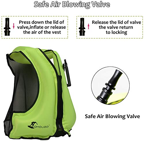 OMOUBOI Inflatable Snorkel Vest Kayak Inflatable Buoyancy Vest for Adults Snorkel Jackets for Swimming Snorkeling Paddling Boating Water Sports Beginner Adults-Only 105-220 lbs - Image 2