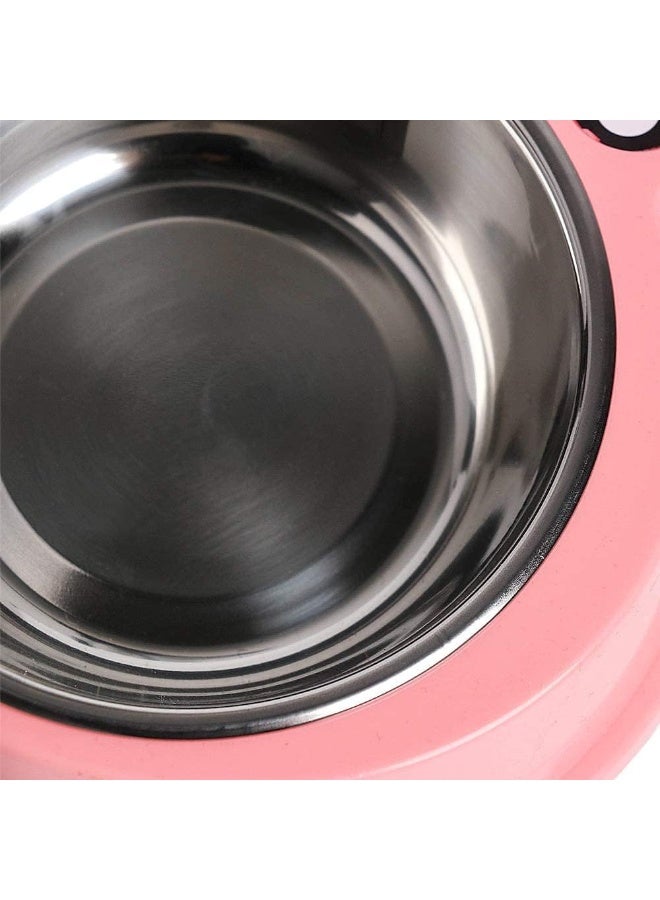 Double Dog Cat Bowls Premium Stainless Steel Pet Bowls with No-Slip Stainless Steel Cute Modeling Pet Food Water for Feeder Dogs Cats Rabbit and Pets - Image 5