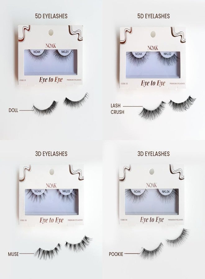NOAK Eye to Eye 3D False Eyelashes - Pookie | Lightweight, Reusable Natural Lashes | Comfortable Wear with Flexible Band | Easy to Apply | Soft Volume Everyday Lash Look - Image 5
