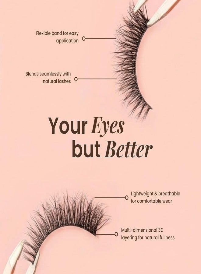 NOAK Eye to Eye 3D False Eyelashes - Pookie | Lightweight, Reusable Natural Lashes | Comfortable Wear with Flexible Band | Easy to Apply | Soft Volume Everyday Lash Look - Image 4