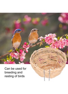 Natudeco 4 Pcs Bird Nest Handmade Bird House Sturdy and Natural Bamboo Bird Nest Bird Supplies Bird Cage with Hook Canary Nests for Cages for Small Parrots Canaries Cockatiels  - Image 5