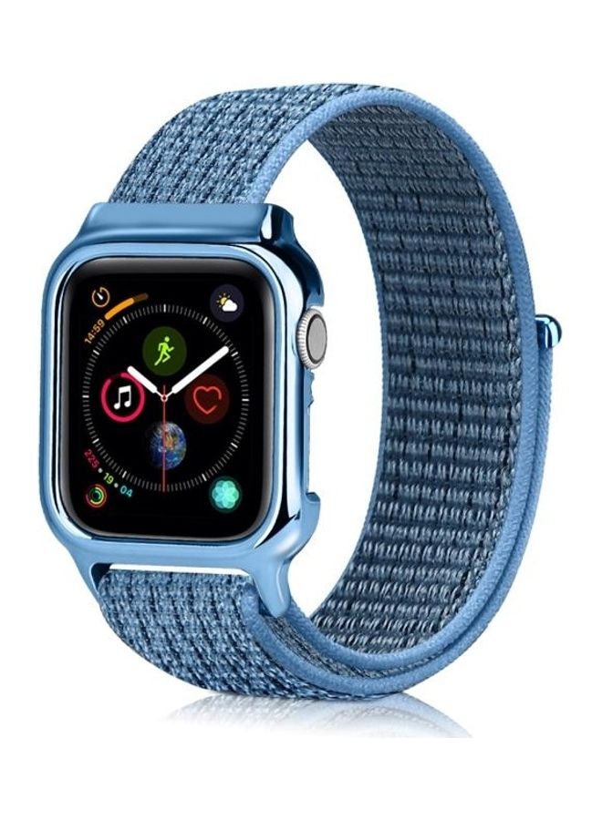 إسكدنيا Simple Fashion Nylon Strap with Frame for Apple Watch Series 5/4 40mm Reflective Blue - Image 1