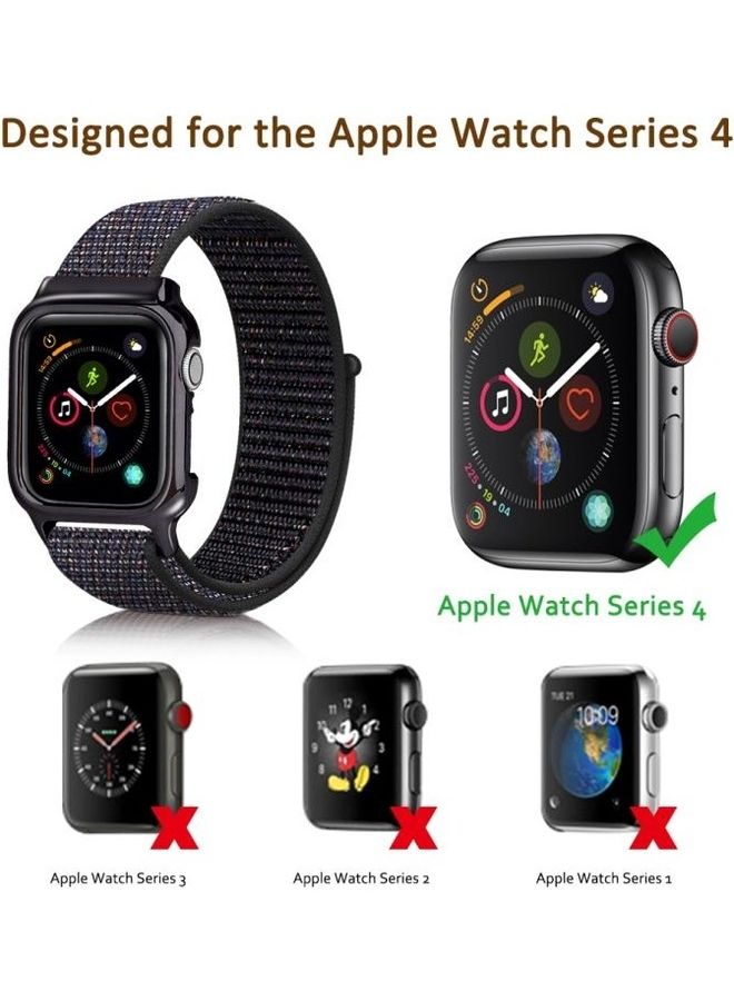 إسكدنيا Simple Fashion Nylon Strap with Frame for Apple Watch Series 5/4 40mm Reflective Blue - Image 4