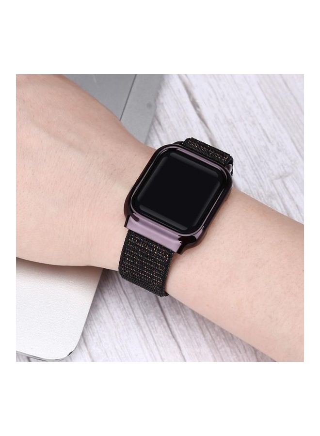إسكدنيا Simple Fashion Nylon Strap with Frame for Apple Watch Series 5/4 40mm Reflective Blue - Image 2