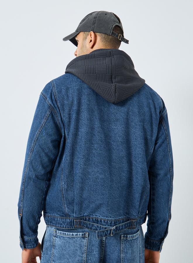 ستايلي جاكيت دنيم بأزرار بلون أزرق داكن للرجال - Image 5