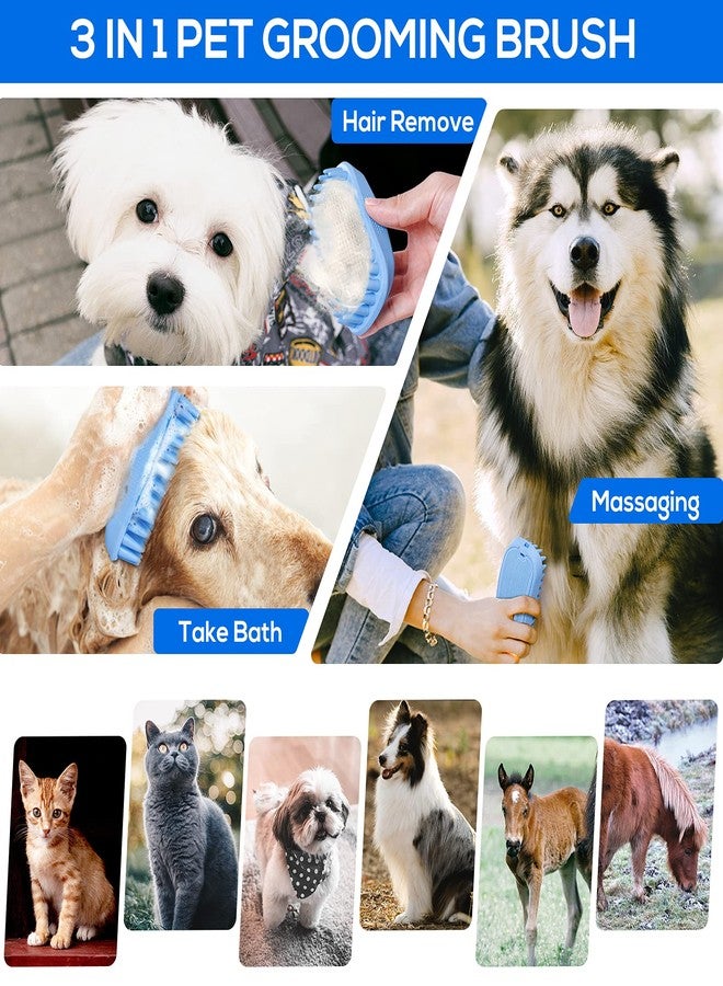 Qpets® Dog Brush for Bathing, Pet Massage Brush Puppy Grooming Brush Soft Bathing and Shedding for Dogs and Cats, Dog Bath Brush Cat Cleaning Brush Pet Comb - Image 4
