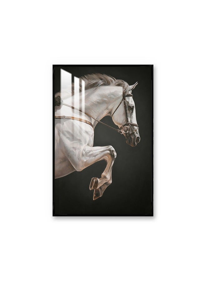 ماركتنا لوحة جدارية120×80سم مع برواز أسود وطبقة اكريلك شفاف بتصميم حصان - Image 2