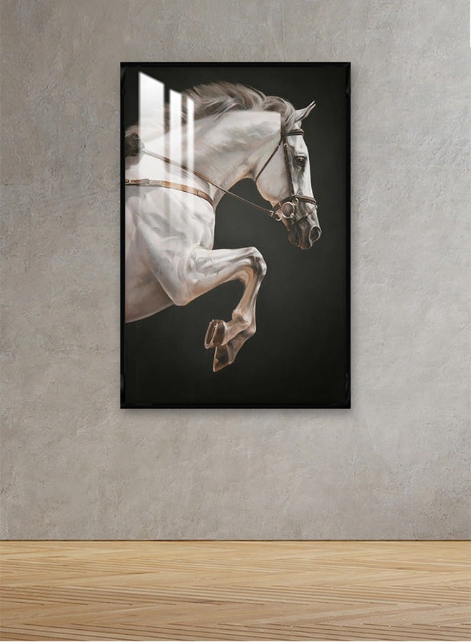 ماركتنا لوحة جدارية120×80سم مع برواز أسود وطبقة اكريلك شفاف بتصميم حصان - Image 1