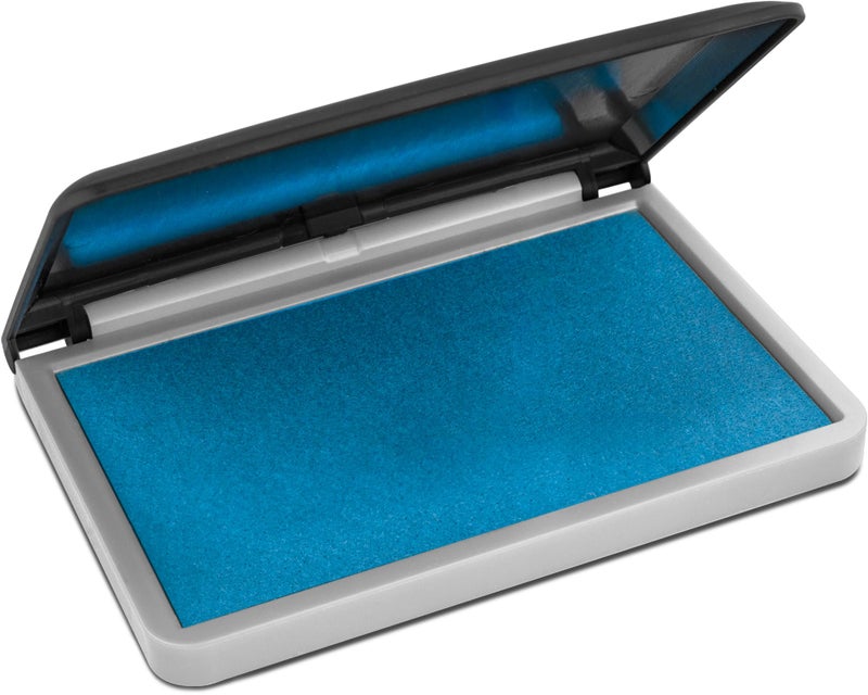 MaxMark Large Light Blue Stamp Pad - 2-3/4" by 4-1/4" - Premium Quality Felt Pad - Image 1
