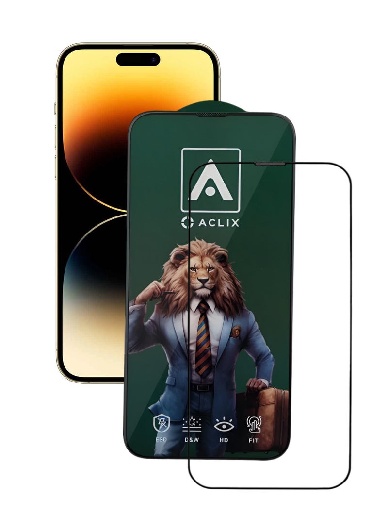 ACLIX Antistatic ESD Dustproof Premium Quality High Definition Tempered Glass Screen Protector Designed For  iPhone 14 Pro Max - Image 1