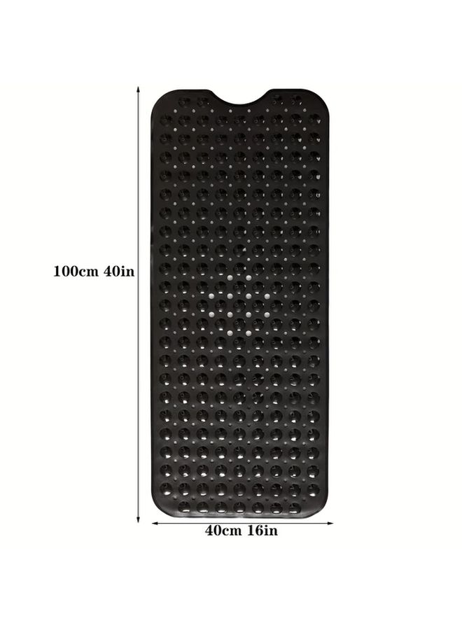 Grey 40x16 Inch Extra Long Non Slip Bath Tub Mat Machine Washable Shower Mat With 200 Suction Cups And Drain Holes Effectively Prevent Slipping For Hotel Bathroom - Image 3