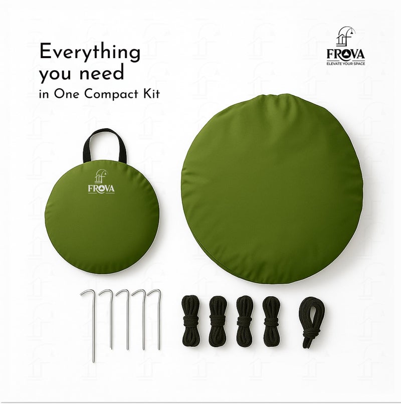 FROVA Collapsible Tent House for Adults | Dress Changing Tent for Ladies and Family – Compact Pop-Up Shelter for Camping & Outdoors (Green, 2.7ft x 2.7ft x 5.5ft) - Image 2