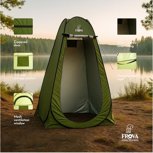 FROVA Collapsible Tent House for Adults | Dress Changing Tent for Ladies and Family – Compact Pop-Up Shelter for Camping & Outdoors (Green, 2.7ft x 2.7ft x 5.5ft) - Image 5