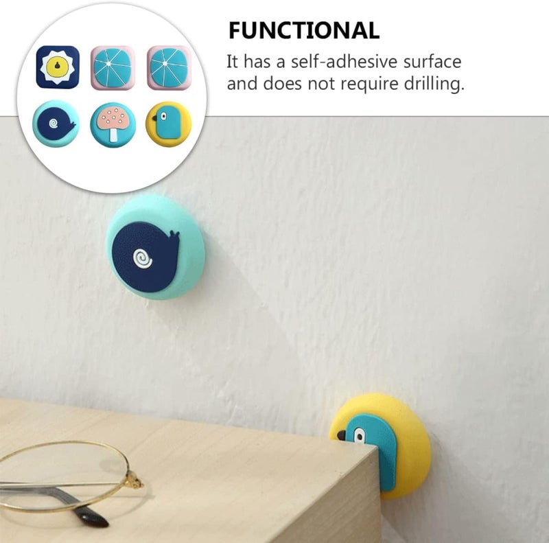 HomeAra Cartoon Silicone Door Handle Crash Pad Wall Protectors Self Adhesive Bumper Guard Stopper Rubber Anti Collision Stop Stick Mix Pattern and Colour Mix 2