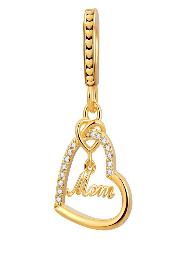 QeenseKc قلادة ذهبية على شكل قلب للأم من كوينسك، هدية مثالية لعيد الأم، مناسبة لأساور وقلادات باندورا. - Image 1
