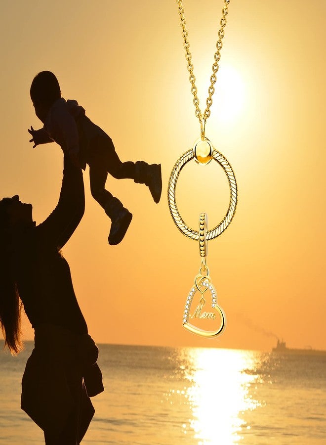 QeenseKc قلادة ذهبية على شكل قلب للأم من كوينسك، هدية مثالية لعيد الأم، مناسبة لأساور وقلادات باندورا. - Image 3