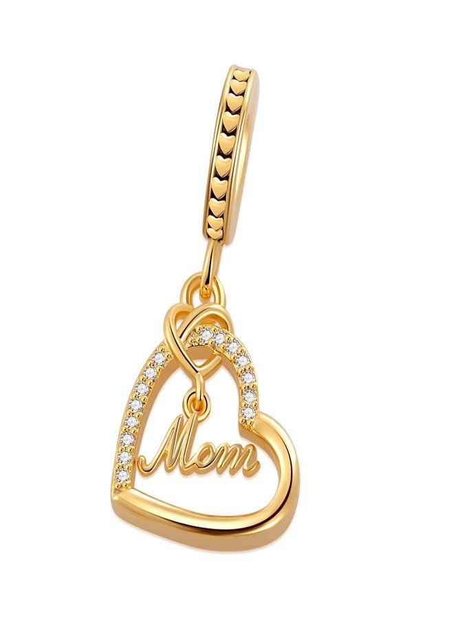QeenseKc قلادة ذهبية على شكل قلب للأم من كوينسك، هدية مثالية لعيد الأم، مناسبة لأساور وقلادات باندورا. - Image 2