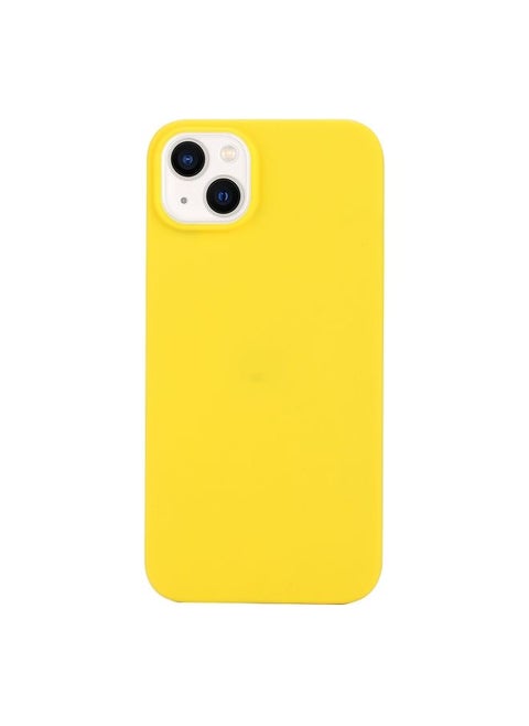 Case Cover For iPhone 14 Plus Solid Color Frosted Silicone Phone Case Yellow