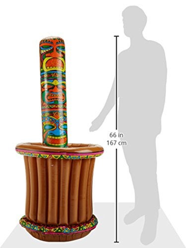 Beistle Inflatable Tiki Totem Cooler 62 x 27 Holds approx 24 12 oz Cans Drink Cooler Inflatable Cooler for Parties Beverage Cooler Luau Party Decorations Hawaiian Party Decorations - Image 3