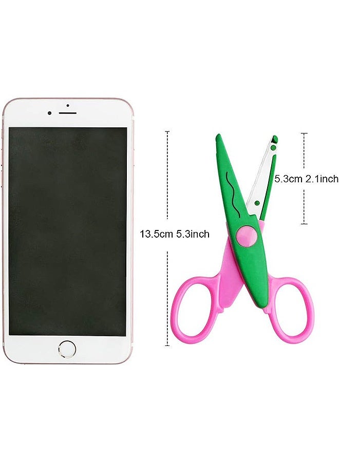 إم إكس إن 6 قطع من مقصات الفولاذ المقاوم للصدأ بلون الحلوى، أداة قطع الورق المصنوعة يدويًا مع 6 أنماط، مثالية لمقص أمان الأطفال والقرطاسية المدرسية - Image 2