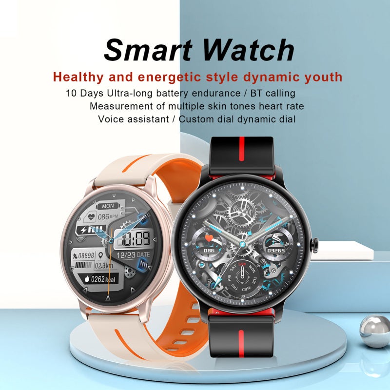 Smart Watch 1.43inch Round Full Touch Screen SmartWatch for Android iOS Phones Health Monitoring Intelligent Reminder Exercise Records - Image 2