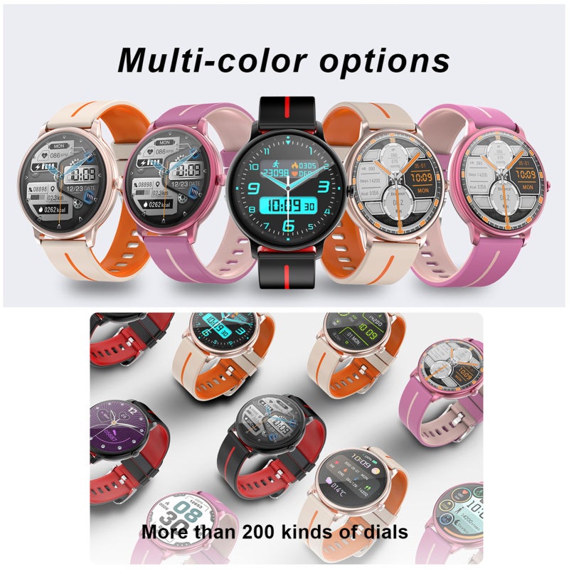 Smart Watch 1.43inch Round Full Touch Screen SmartWatch for Android iOS Phones Health Monitoring Intelligent Reminder Exercise Records - Image 3