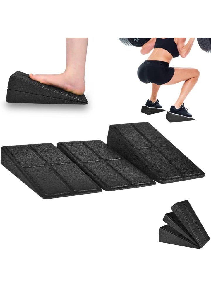 COYO Slant Board Squat Wedge for Calf Stretching，3 Pcs 12" x 6.3" Foot Stretcher Balance Board for Plantar Fasciitis, Adjustable Foam Slant Board Wedge Great for Exercises - Image 1