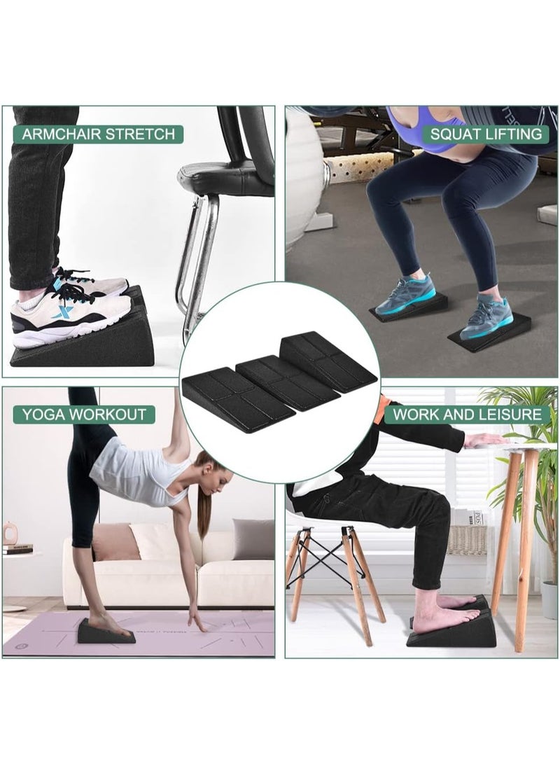 COYO Slant Board Squat Wedge for Calf Stretching，3 Pcs 12" x 6.3" Foot Stretcher Balance Board for Plantar Fasciitis, Adjustable Foam Slant Board Wedge Great for Exercises - Image 4